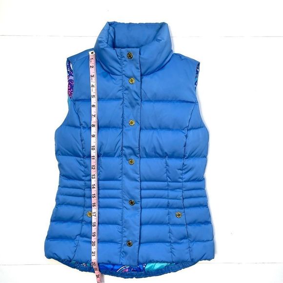 Lilly Pulitzer Isabelle Puffer Vest Blue Size XS - Picture 14 of 14